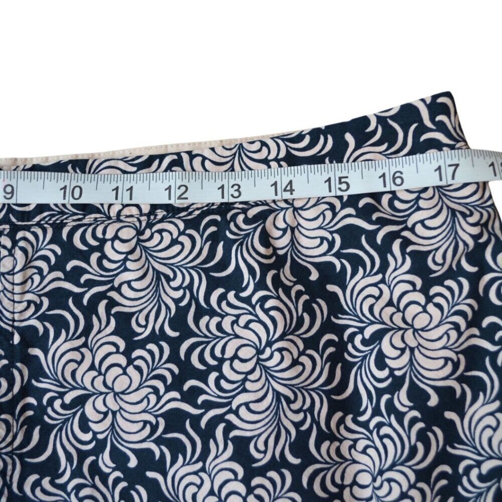 Gap Vintage Cotton Knee Length A Line Zip Side Dark Blue Pink Lined Skirt - Picture 3 of 7